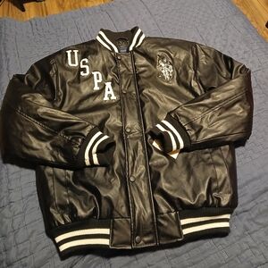 Black Leather Varsity Jacket